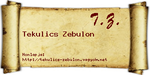 Tekulics Zebulon névjegykártya